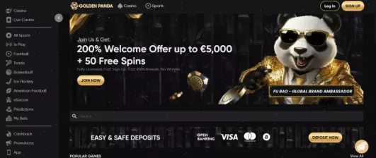 Goldenpanda Casino Willkommensbonus 200% bis 7500 Euro